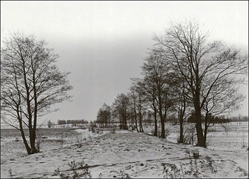 Przeprawa (bród) przez Traścianicę, fot. 1900 r Krupczyce (Czyżewszczyzna). Kaplica memorialna