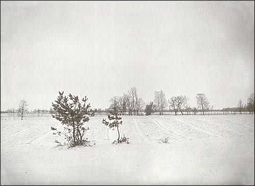 Miejsce rosyjskiej artylerii w czasie bitwy, fot. 1900 r Krupczyce (Czyżewszczyzna). Kaplica memorialna