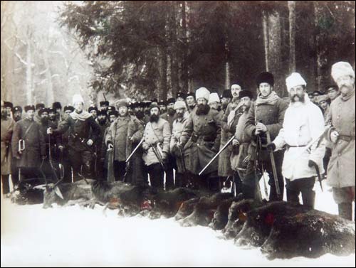 Biełaviežskaja pušča.  Forest at old photographs