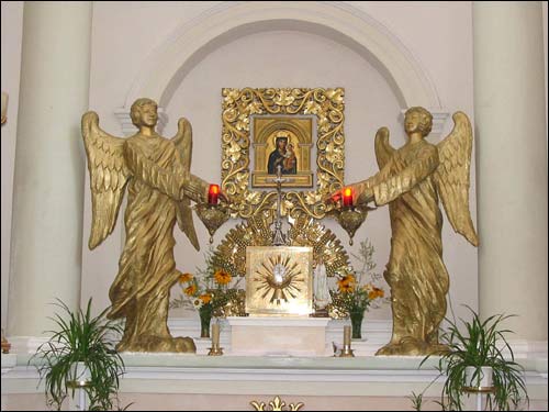 Мазыр |  Касцёл Святога Міхала Арханёла і кляштар цыстэрцыянак. Галоўны алтар. Ікона Маці Божай Юравіцкай