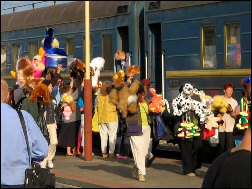 Žłobin. Town streets 