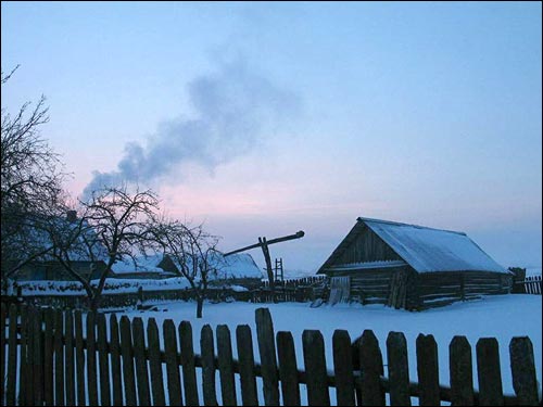 У вёсцы  Харомцах. Раніца  - У вёсцы . Раніца