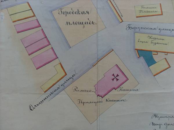 - Вуліцы гораду . Фрагмент плана  1866 г 