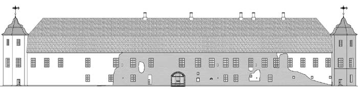  -  Замок Сапегов, руины. Главный фасад по Д. Савельеву, 2007