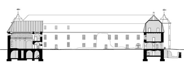 -  Замок Сапегов, руины. Сечение по Д. Савельеву, 2007