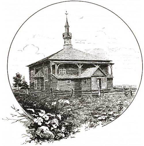 Мячэць у Мураўшчыне на малюнку канца XIX ст. Іўе. Мячэць