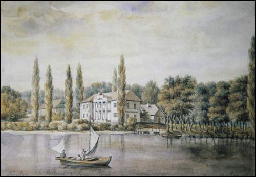  - Estate of Pusłowski. Pusłoŭski Manor 'Albertyn'. Drawing by Napoleon Orda (1860th)