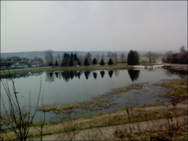  - Сядзіба . Стаў і рэшткі Радзівілаўскага парка (фота 2007 года)