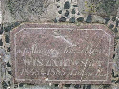  - Kaplica grobowa Wiszniewskich. Tablica nagrobna Marii z Koziełłów Wiszniewskiej (1848-1885)