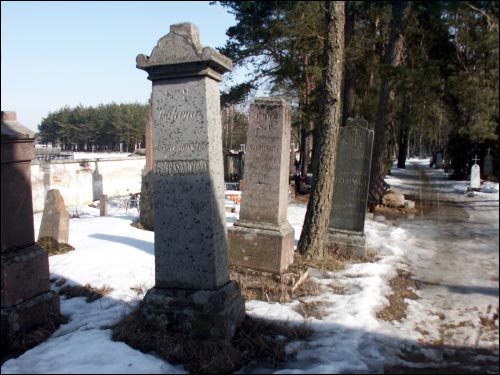 Raków |  Kościół Św. Anny. Cmentarz. Aleja cmentarana i nagrobki