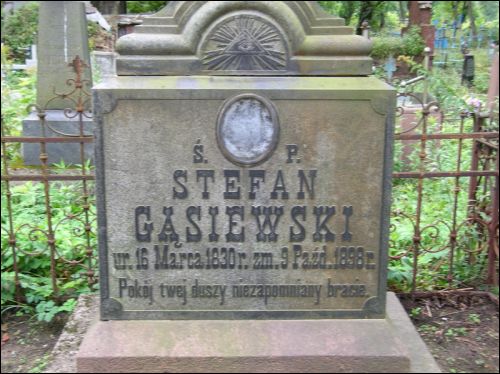 Mińsk |  Cmentarz Kalwaryjski. Nagrobek Stefana Gąsiewskiego (1830-1898)