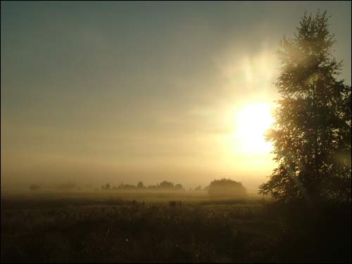 Early morning in Dzisna town Dzisna. Landscapes