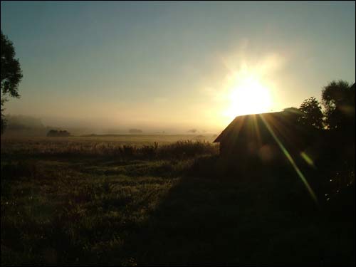 Early morning in Dzisna town Dzisna. Landscapes