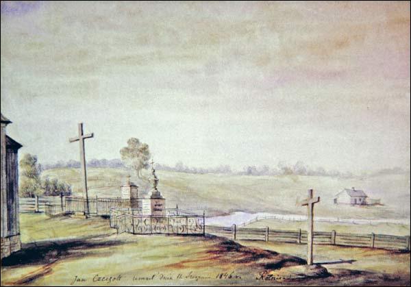  -  Grób Jana Czeczota. Pomnik na grobie Jana Czeczota na rys. Napoleona Ordy