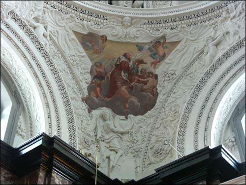 Cupola of the St. Casimir's chapel. Fragment Vilnius. Catholic church Cathedral