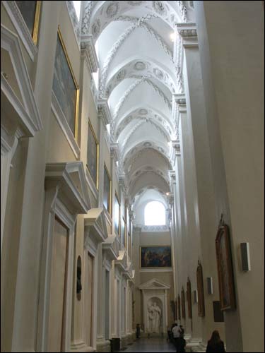 Interior. Left nave Vilnius. Catholic church Cathedral