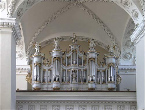 Organ face Vilnius. Catholic church Cathedral