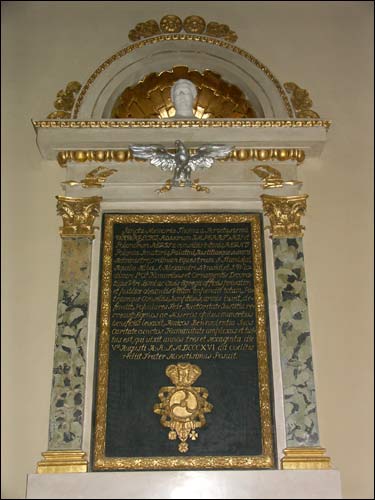 Interior. Memorial plaque to T. Wawrzecki Vilnius. Catholic church Cathedral
