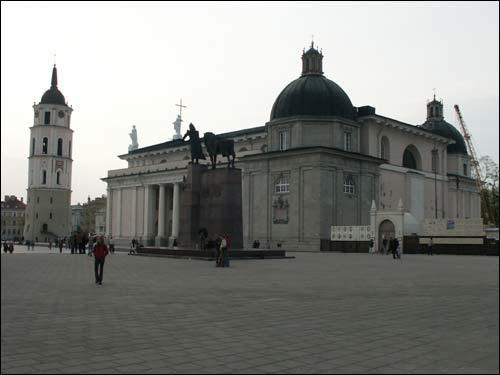 View from the south-east Vilnius. Catholic church Cathedral