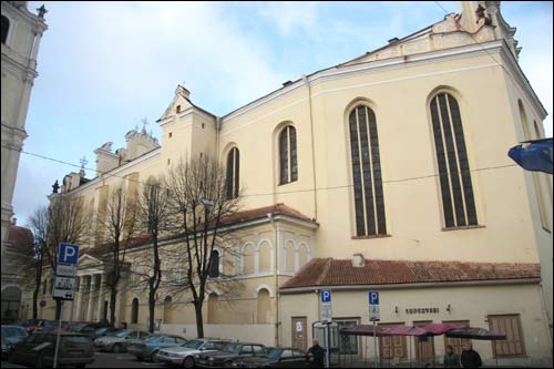 South facade Vilnius. Catholic church of St. John the Baptist and St. Jonh the Apostle and Evangelist