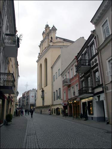 View of the east facade Vilnius. Catholic church of St. John the Baptist and St. Jonh the Apostle and Evangelist