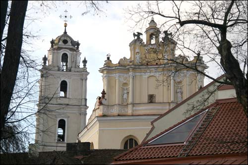 East facade. Fragment Vilnius. Catholic church of St. John the Baptist and St. Jonh the Apostle and Evangelist