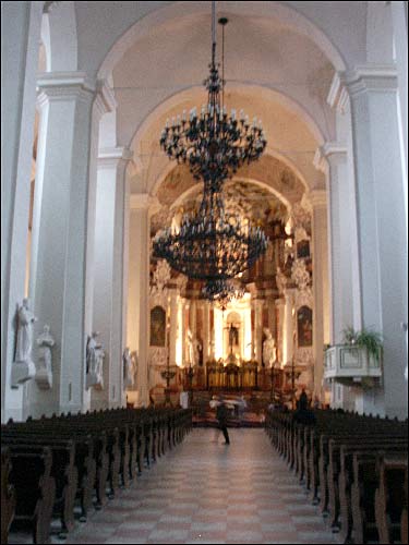 Interior Vilnius. Catholic church of St. John the Baptist and St. Jonh the Apostle and Evangelist