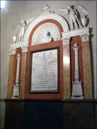 Monument to Hieronim Stroynowski (1752-1815) - rector of the Vilnia (Wilno) University Vilnius. Catholic church of St. John the Baptist and St. Jonh the Apostle and Evangelist
