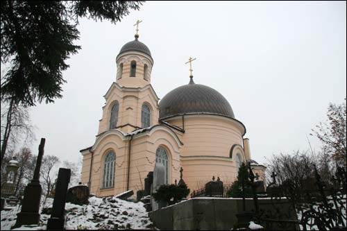  - Cmentarz na Lipówce (Eufrozynski). Cerkiew cmentarna. Ufundowana przez Tichona Zajcewa w 1837 r, zbudowana w 1843 r, przebudowana i powiększona w 1865 r