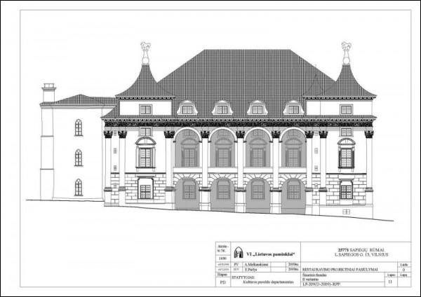 Pałac Sapiehów. Projekt rekonstrukcji Wilno. Pałac Sapiehów