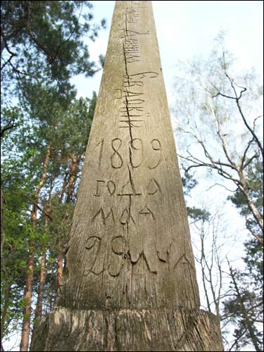  - cemetery . Old wooden cross (1899). Fragment