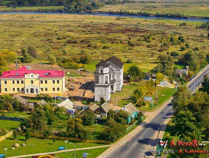  - Касцёл Беззаганнага Зачацця Найсвяцейшай Панны Марыі. Графiчная рэканструкцыя былога касцёла канонiкаў латэранскiх пад тытулам Беззаганнага Зачацця Найсвяцейшай Дзевы Марыі, Св. Казiмiра i Св. Аўгусцiна. Выгляд на пачатак XXcт.