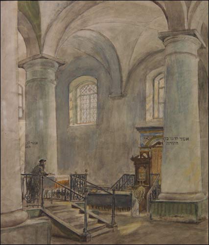  - Synagogue Cold. Interior of the Cold synagogue (drawing by J. Kruger, 1921)