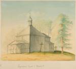 Orthodox church of St. George in Viciebsk. Drawing by Петрашевич<br>(Library of Vilnius University) Viciebsk Orthodox church of St. George