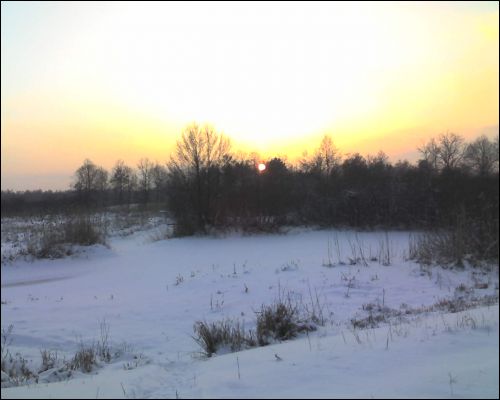 Wieluta |  Krajobrazy . A to rzeka Cna pokryta śniegiem