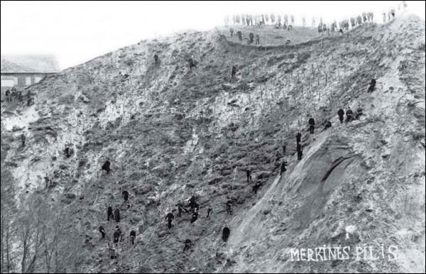 Merkinė. Site of ancient castle 