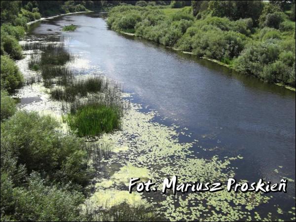 Rzeka Dzisna w Hermanowiczach. Hermanowicze. W miasteczku