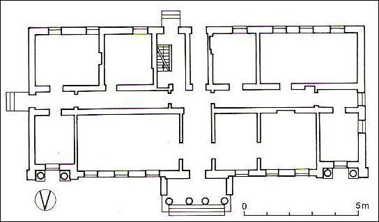  - Postal station . Plan of the main building