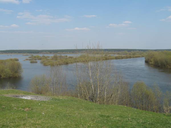 Widok na Dniepr Nowy Bychów. Zamczysko
