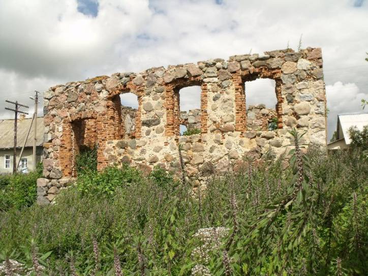 Сінагога. Выгляд ад ракі Мнюта. Лужкі. Сінагога